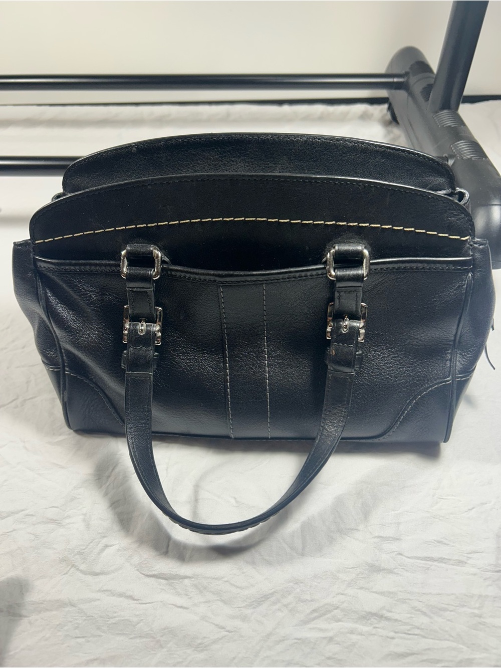 Vintage Coach Hamilton Hampton Leather Satchel Bag Black No. G04S-7465